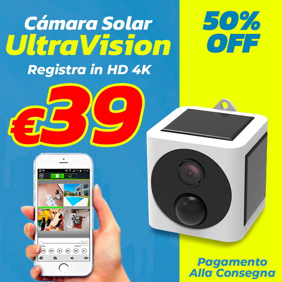 Cámara Solar UltraVision 4K [LA VIDEOCAMERA PIÙ COMPLETA DEL MERCATO]